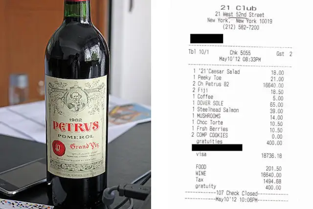 A bottle of '82 Petrus just cold chillin' next to an iPhone, NBD
